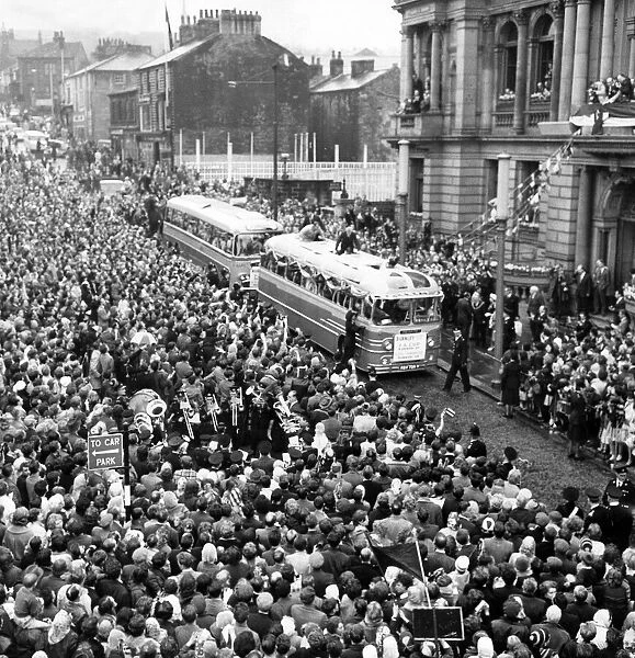Burnley fans at a civic reception after the 1962 FA Cup final