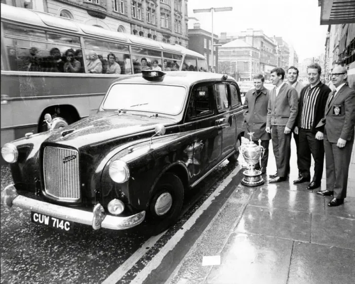 Framed Print : Castleford players with the Rugby League Challenge Cup 1969