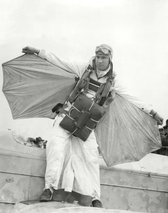 Framed Print : Clements Sohn in his wingsuit Framed Print : Clements Sohn in his wingsuit