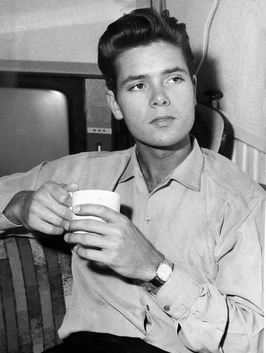 Framed Print : Cliff Richard with a cup of tea 1963 Framed Print : Cliff Richard with a cup of tea 1963