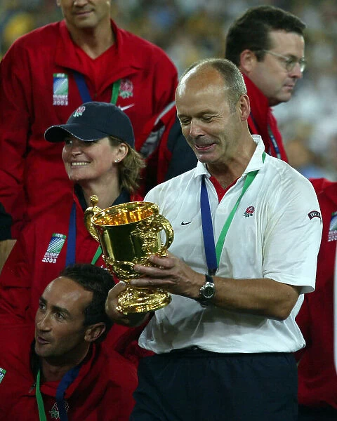 Clive Woodward, England Coach, with the Rugby World Cup