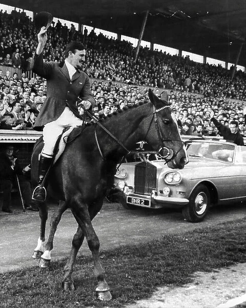 Coventry City manager Jimmy Hill on horseback at Highfield