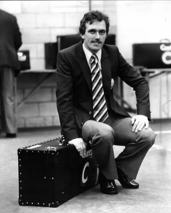 Framed Print : Cricketer Geoff Cook at the airport ready to leave for the England tour of India Framed Print : Cricketer Geoff Cook at the airport ready to leave for the England tour of India