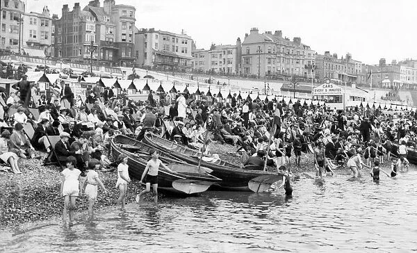 A crowded Brighton beach, 1931
