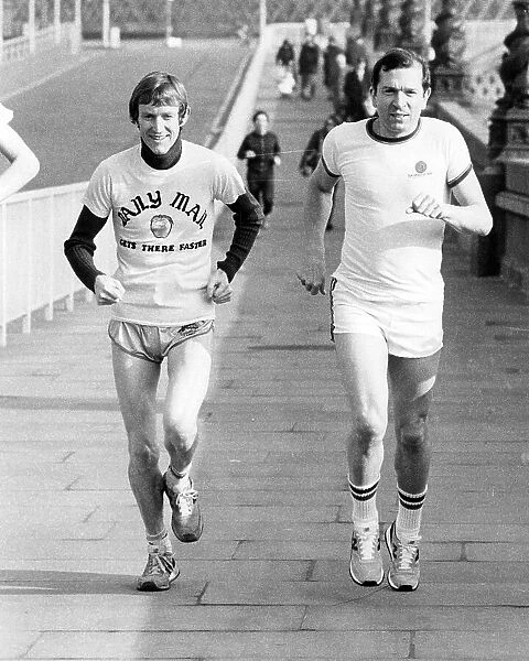 Daily Mail journalists John Bryant and Nigel Dempster (right) in training for the 1981 London Marathon