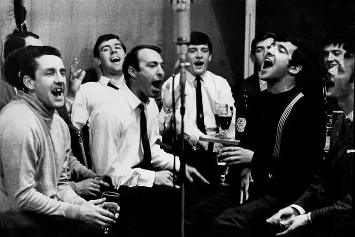 Framed Print : Don MacKay, Jimmy Greaves, Cyril Knowles, Pat Jennings, Terry Venables, Joe Kinnear and Jimmy Robertson recording team record at EMI studios 1963 Framed Print : Don MacKay, Jimmy Greaves, Cyril Knowles, Pat Jennings, Terry Venables, Joe Kinnear and Jimmy Robertson recording team record at EMI studios 1963