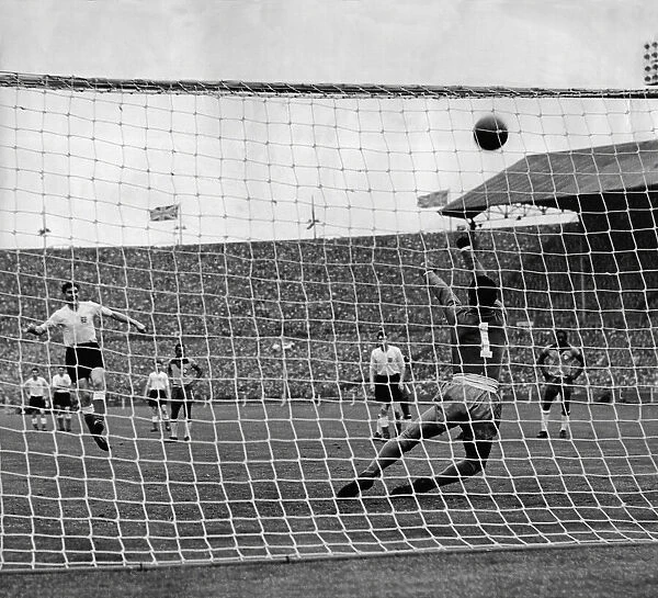 England 4 v Brazil 2 at Wembley Stadium 1956 Gilmar Neves the Brazilian goalkeeper saves John Atyeo penalty kick