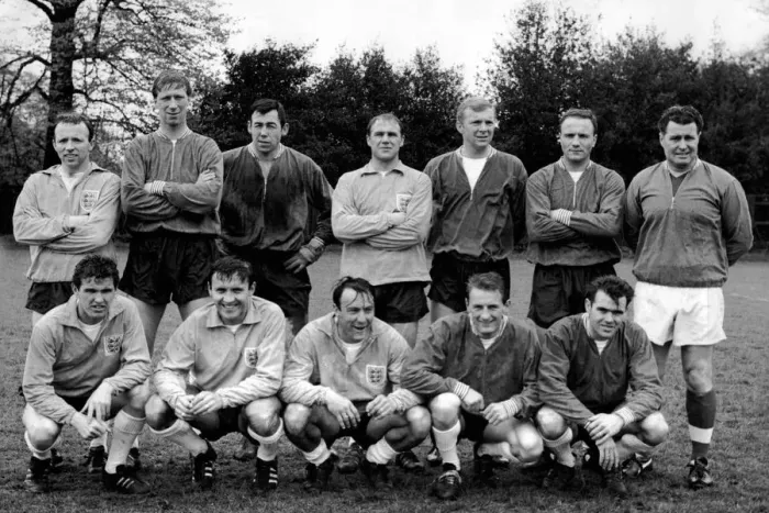 Framed Print : England Football team at Roehampton with trainer Harold Sheperdson 1966 Framed Print : England Football team at Roehampton with trainer Harold Sheperdson 1966
