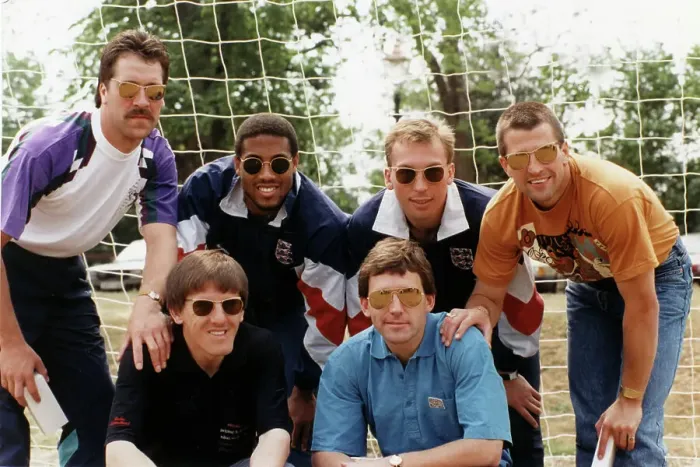 Framed Print : England football training at Burnham Beeches Hotel, 1990 Framed Print : England football training at Burnham Beeches Hotel, 1990