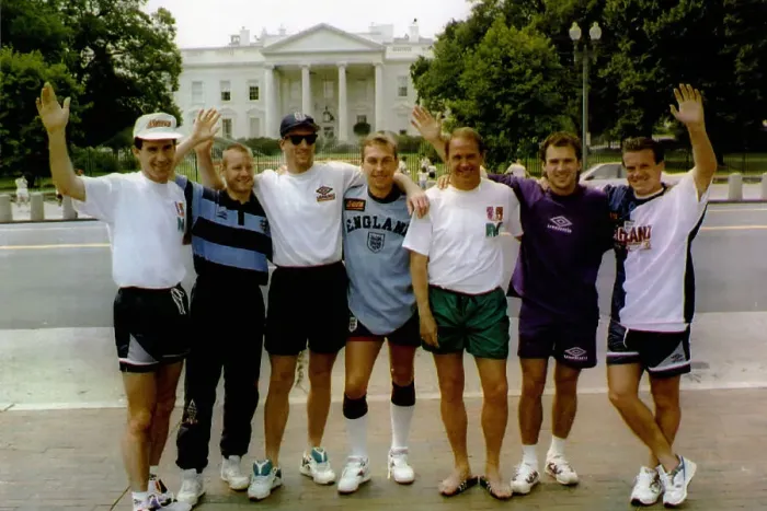 Framed Print : England players at the White House in USA 1993 Framed Print : England players at the White House in USA 1993