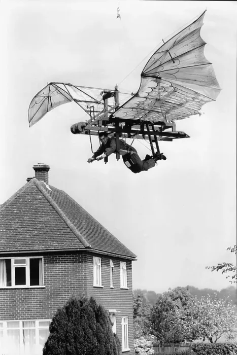 Framed Print : England rugby player Rory Underwood in a flying machine