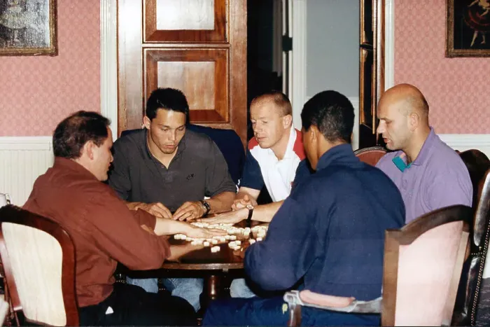 Framed Print : England Rugby Players relax before the World Cup