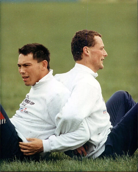 England Rugby Union Team Training - 1991 Underwood and Webb