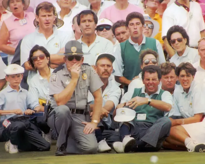 Framed Print : European golf heavyweights Nick Faldo, Seve Ballesteros and Jose Maria Olazabal watch the action in 1991 at Kiawah Island Framed Print : European golf heavyweights Nick Faldo, Seve Ballesteros and Jose Maria Olazabal watch the action in 1991 at Kiawah Island