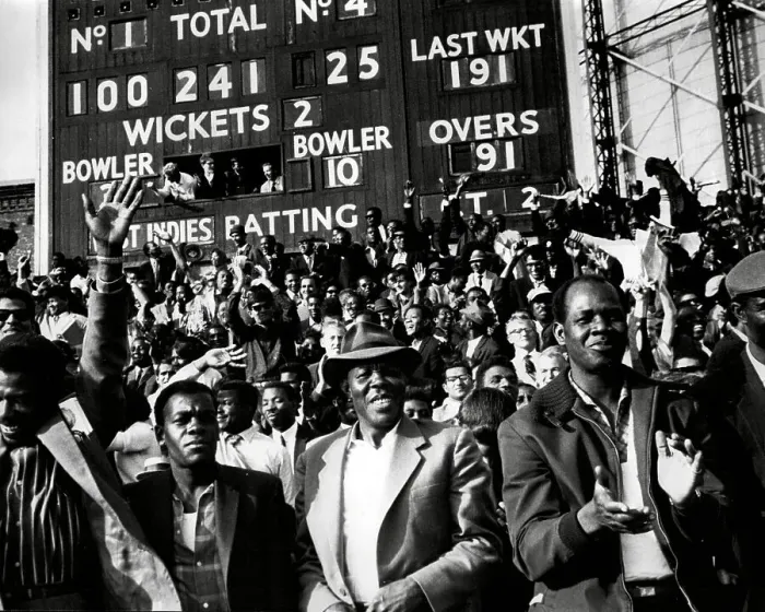 Framed Print : Fans celebrate at England v West Indies final Test Match at the Oval 1963