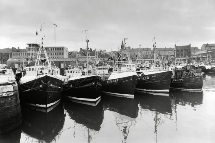 Framed Print : Fishing trawlers at Peterhead Harbour