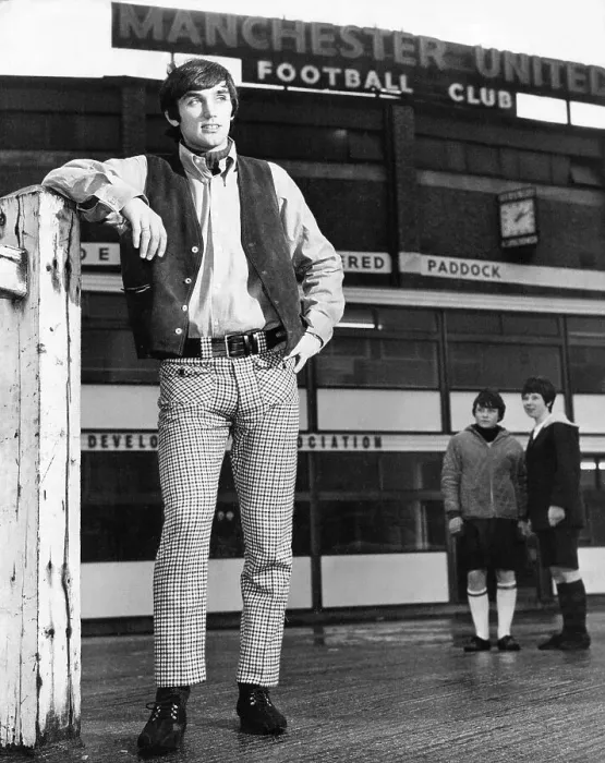 Framed Print : Footballer George Best modelling menswear in 1965 Framed Print : Footballer George Best modelling menswear in 1965