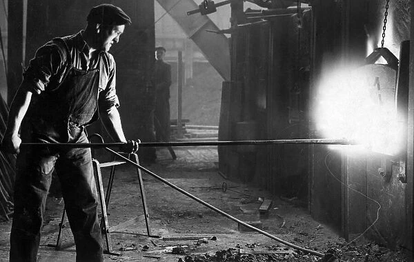 Furnace worker at James Mills Ltd steelworks Bredbury near Stockport, 1957