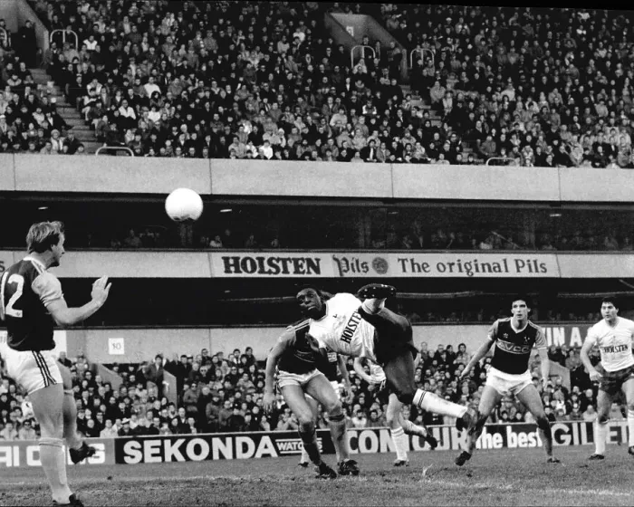 Framed Print : Garth Crooks scores Spurs second goal. Spurs 2 West Ham 2