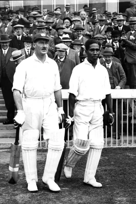 Framed Print : George Challenor and Clifford Roach at West Indies v England test match at Old Trafford, Manchester 1928