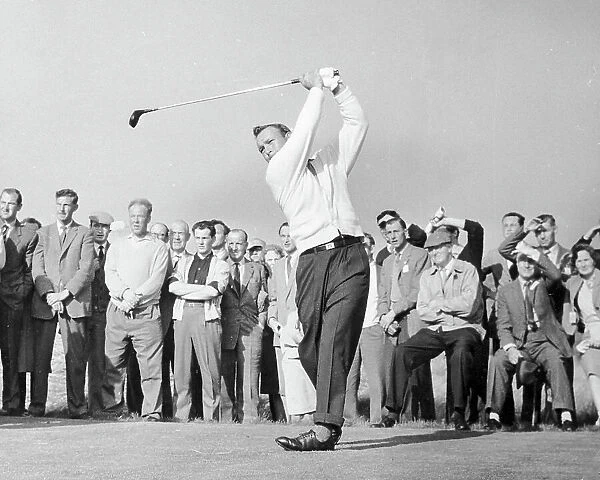 Golfer Arnold Palmer pictured in action in the Ryder Cup at Lytham St Annes 1961