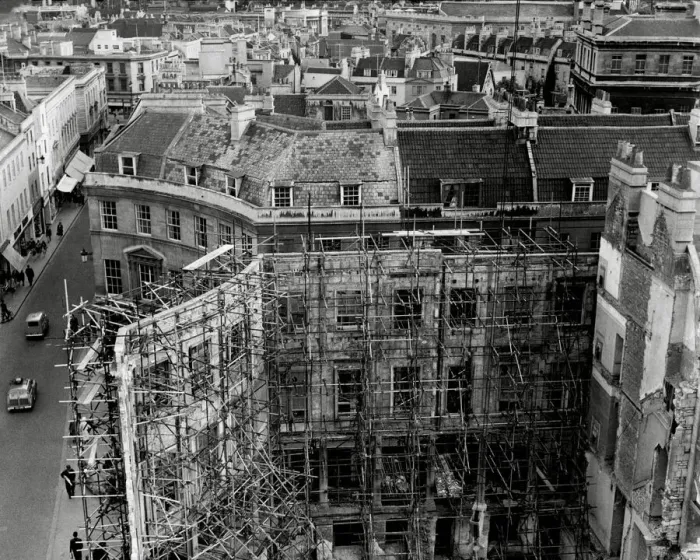 Framed Print : The Grand Pump Room, Bath under restoration, 1960 Framed Print : The Grand Pump Room, Bath under restoration, 1960