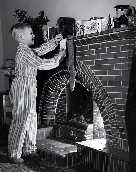 Hanging up his stocking, 1954