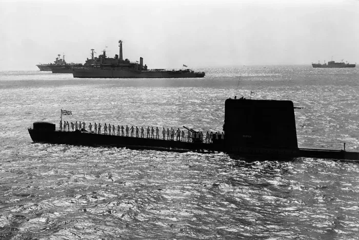 Framed Print : HMS Auriga P419, Amphion class submarine and other vessels of the British Fleet stand by for the evacuation of Aden Framed Print : HMS Auriga P419, Amphion class submarine and other vessels of the British Fleet stand by for the evacuation of Aden