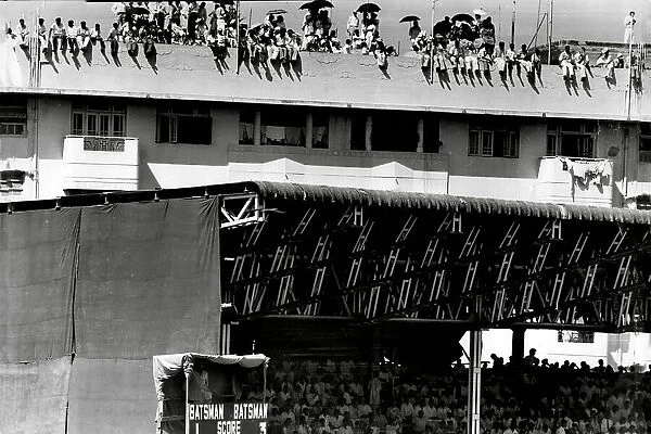 India v England 1961 Fans watch 1st test match in Bombay from the roof of the stand