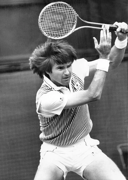 Jimmy Connors, in action at Wimbledon, 1982