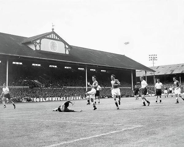Jimmy Greaves scores for Chelsea at White Hart Lane on his First Division debut in 1957