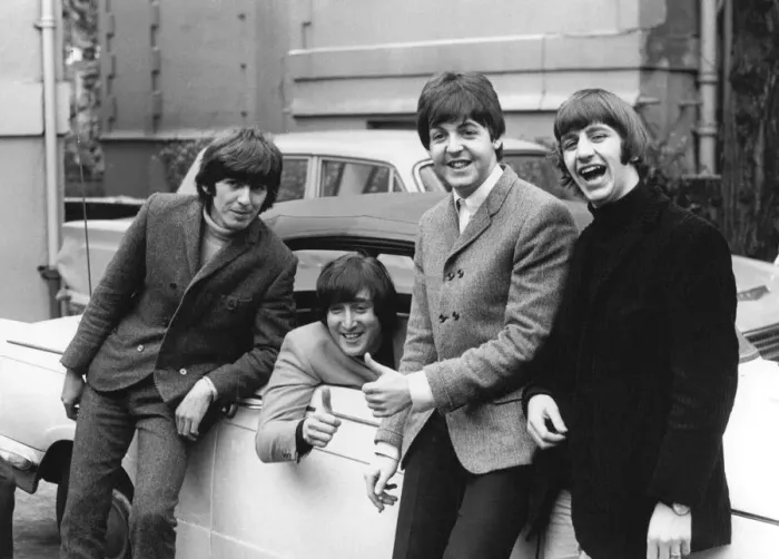 Framed Print : John Lennon passes his driving test 1965 Framed Print : John Lennon passes his driving test 1965