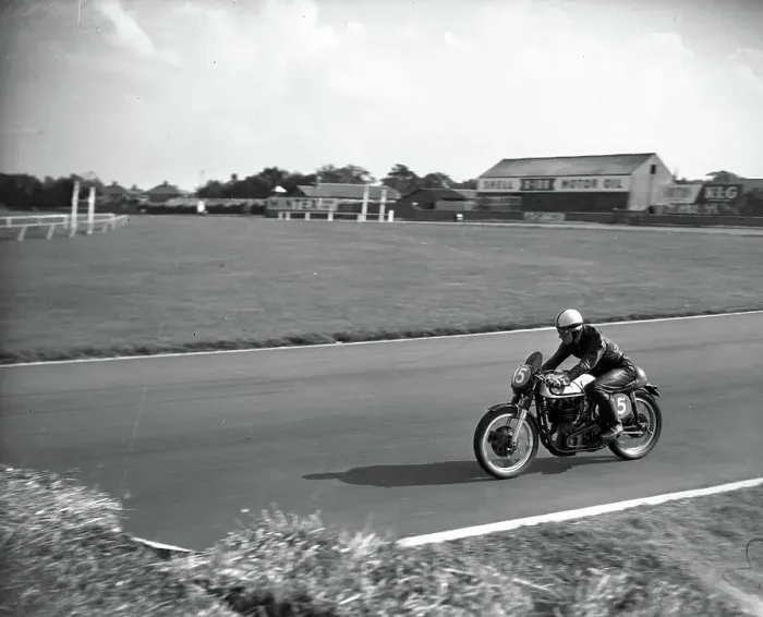 Framed Print : John Surtees seen motorcycle racing at Aintree Framed Print : John Surtees seen motorcycle racing at Aintree