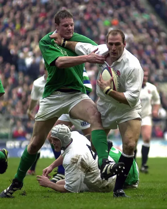 Framed Print : Lawrence Dallaglio and Malcolm O'Kelly England v Ireland Six Nations Championships Framed Print : Lawrence Dallaglio and Malcolm O'Kelly England v Ireland Six Nations Championships