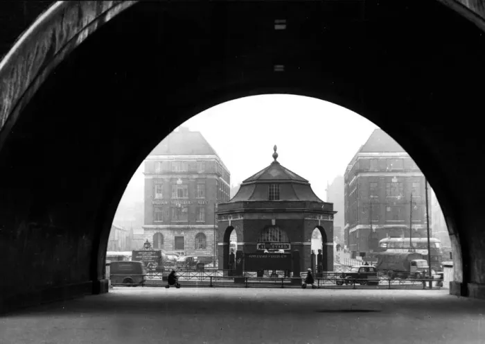 Framed Print : Leeds, looking towards Eastgate, from Leeds flats 1949 Framed Print : Leeds, looking towards Eastgate, from Leeds flats 1949