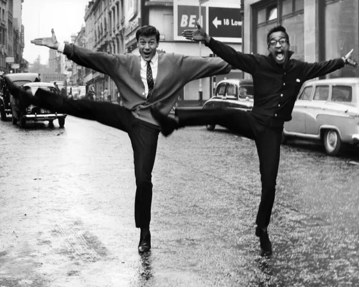Framed Print : Lionel Blair and Sammy Davis Jnr dancing in the street Framed Print : Lionel Blair and Sammy Davis Jnr dancing in the street