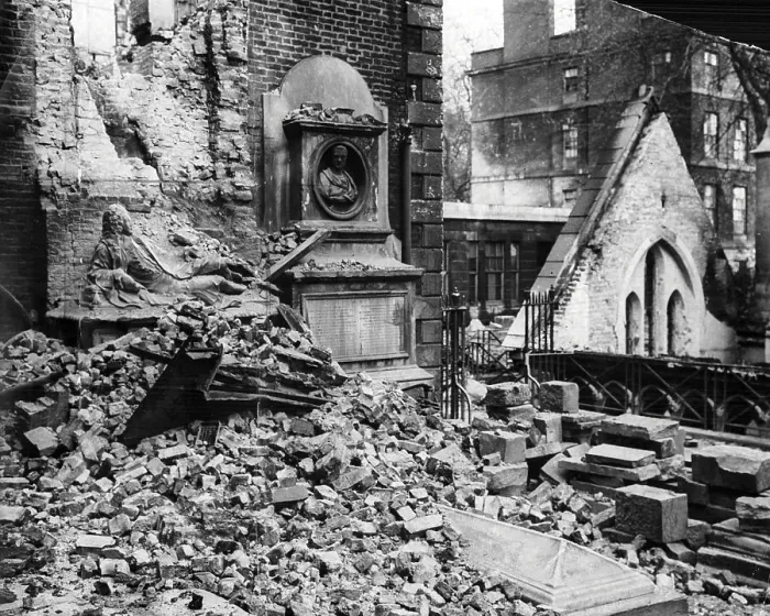 Framed Print : London in the Blitz Temple Church air raid 11 Framed Print : London in the Blitz Temple Church air raid 11