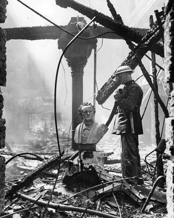 Framed Print : London in the Blitz Temple Church air raid 16 Framed Print : London in the Blitz Temple Church air raid 16