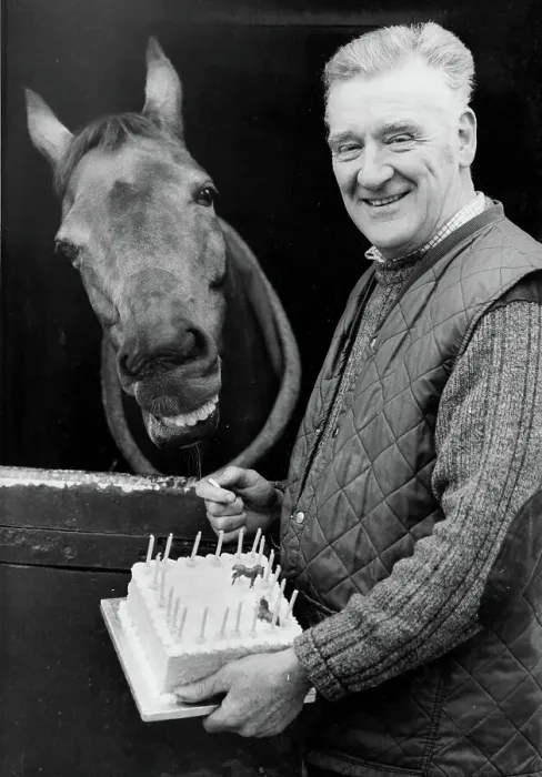 Framed Print : Why the long face? Red Rum with Ginger McCain