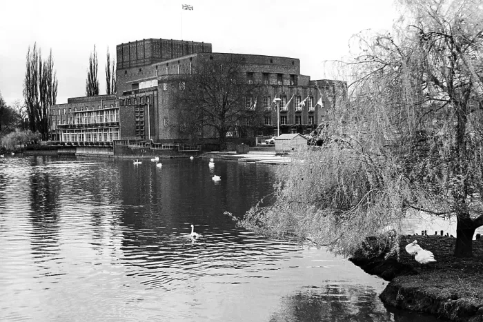 Framed Print : Looking across the River Avon to the Royal Shakespeare Theatre 1964 Framed Print : Looking across the River Avon to the Royal Shakespeare Theatre 1964