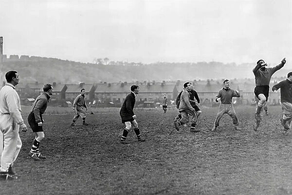 Luton Town FC in training, with trainer Harry Wright at Kenilworth Road