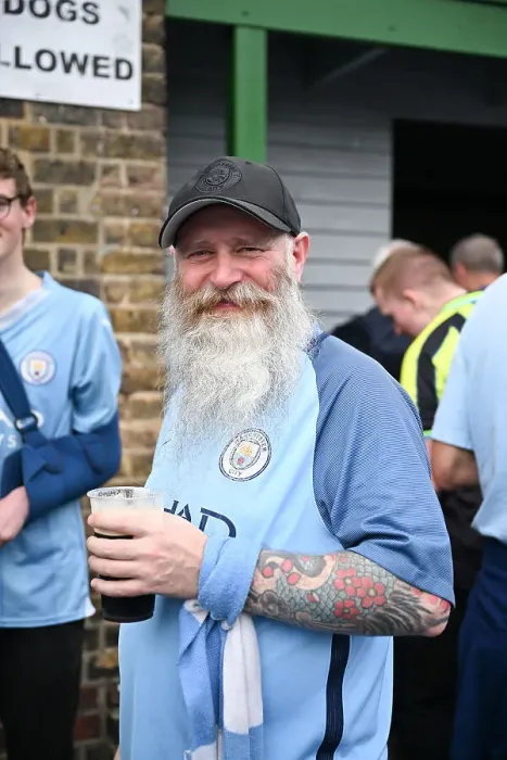 Framed Print : Man City fan before the game Framed Print : Man City fan before the game