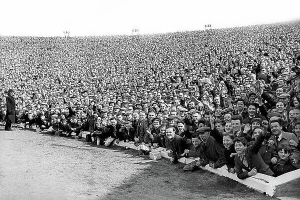 Part of the massive 133, 000 crowd at Hampden Park watch England play Scotland on April 22 1944