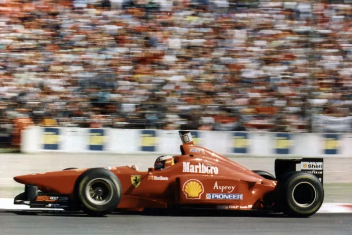 Framed Print : Michael Schumacher in action at the Italian Grand Prix at Monza 1996 Framed Print : Michael Schumacher in action at the Italian Grand Prix at Monza 1996