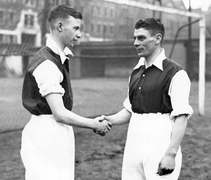 Framed Print : Two new Arsenal F. C. players, George Holden (left), and Ehud Rogers 1935 Framed Print : Two new Arsenal F. C. players, George Holden (left), and Ehud Rogers 1935