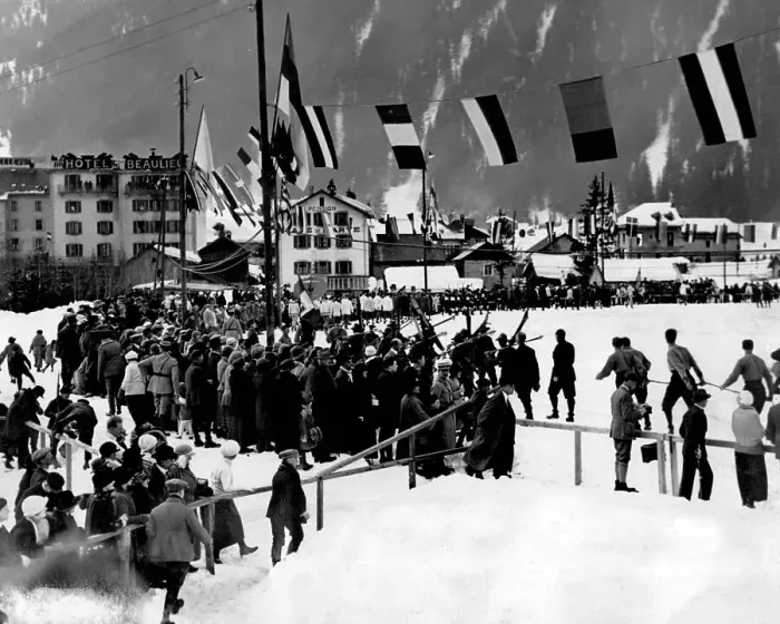 Framed Print : Opening of the Olympic Winter Games at Chamonix 1924 Framed Print : Opening of the Olympic Winter Games at Chamonix 1924