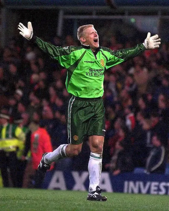 Framed Print : Peter Schmeichel celebrates after saving penalty Framed Print : Peter Schmeichel celebrates after saving penalty
