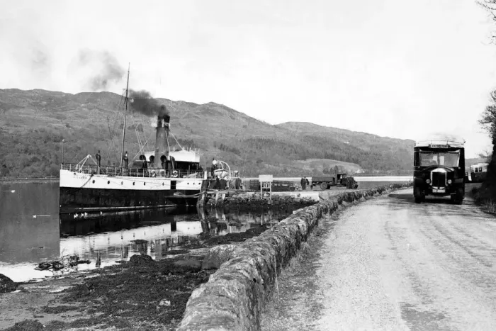 Framed Print : The Pioneer leaving Tarbert 1933 Framed Print : The Pioneer leaving Tarbert 1933