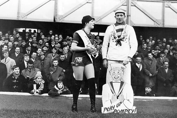 Pompey club mascot and Miss Pompey