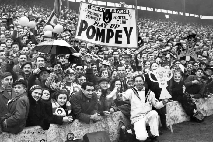 Framed Print : Pompey Supporters 1956 Framed Print : Pompey Supporters 1956